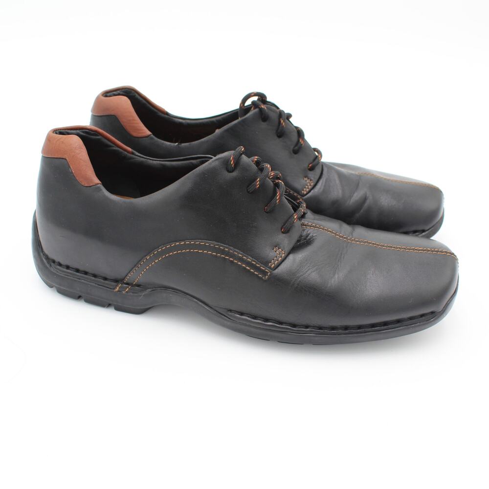 Cole Haan Oxford Mens 9.5 Black Brown Leather Lace Up Comfort Dress Casual Shoes